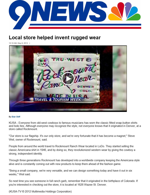 KUSA - Local Store Helped Invent Rugged Wear
