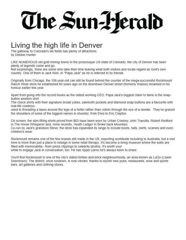 The Sun Herald - Living the High Life in Denver