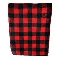 Buffalo Check Pattern Fleece Western Blanket in Red & Black