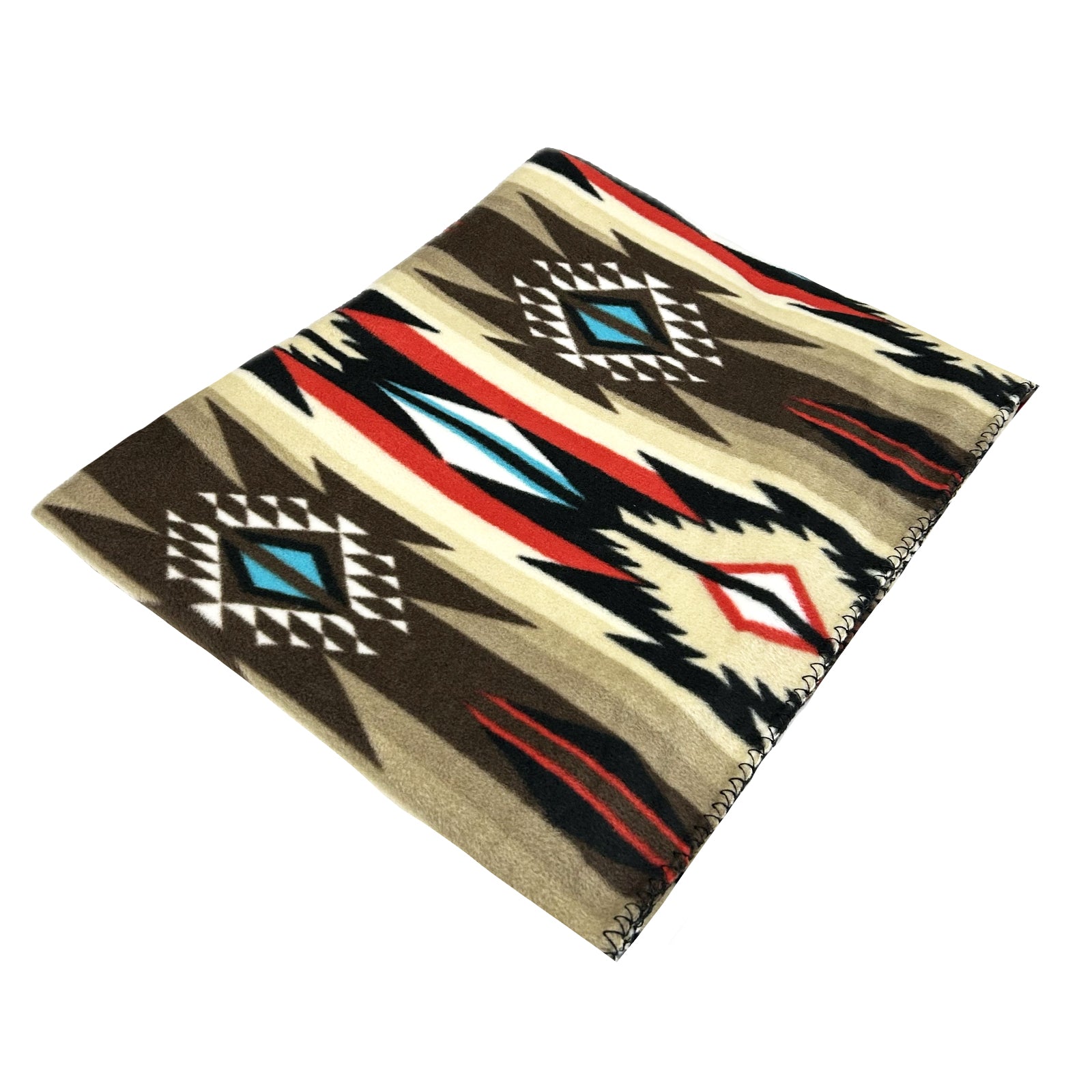 Native Pattern Fleece Western Blanket in Brown