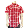 Men's Red & White Shadow Plaid Short Sleeve Western Shirt