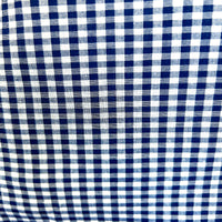 Women's Short Sleeve Navy Gingham Check Western Shirt