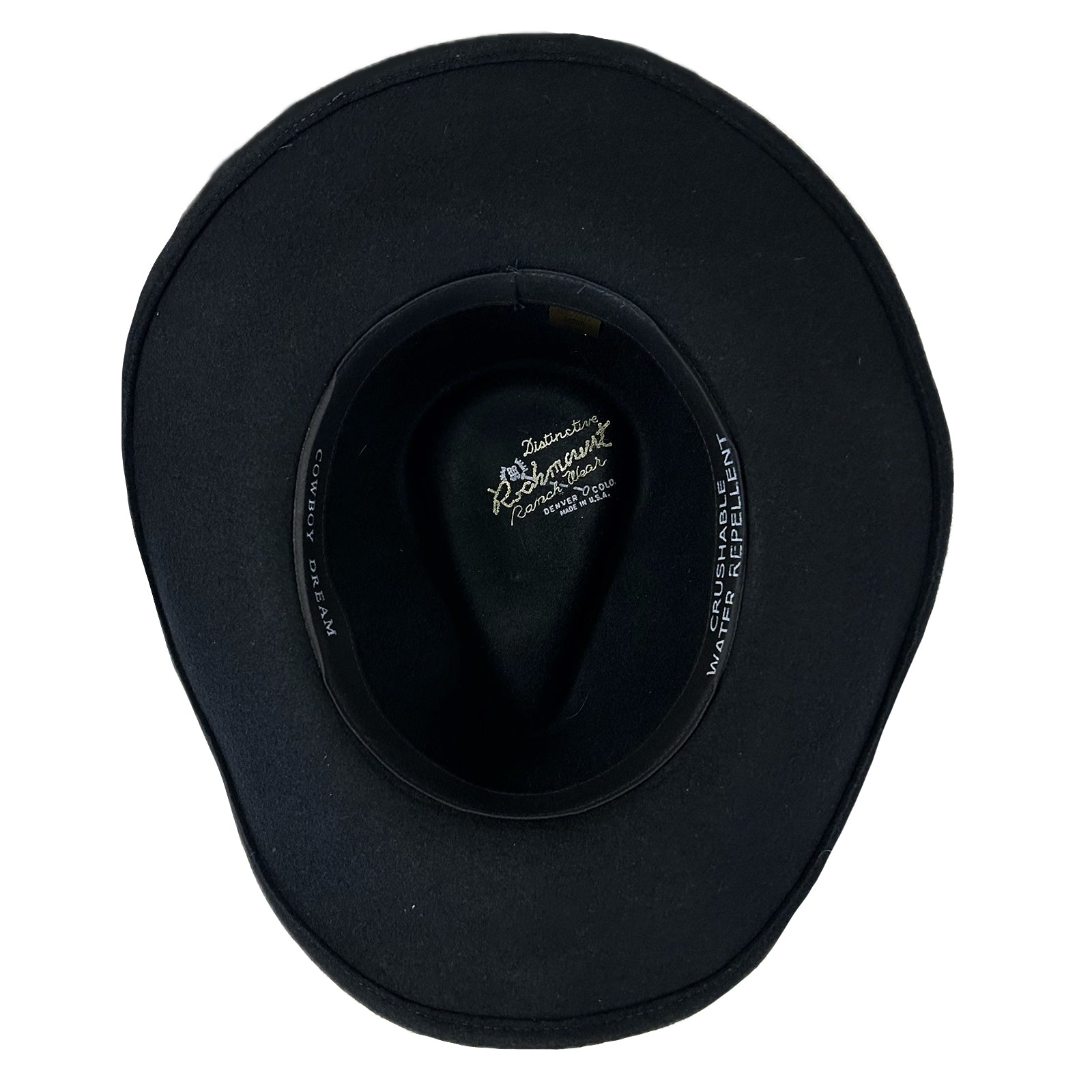 Crushable Black Felt Cowboy Hat