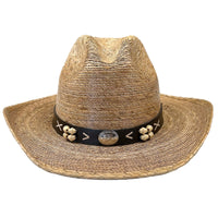 Palm Leaf Straw 2-Tone Pinch Western Hat