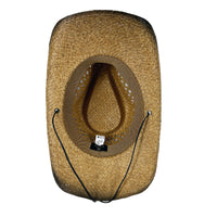 Raffia Straw 2-Tone Pinch Crease Western Hat