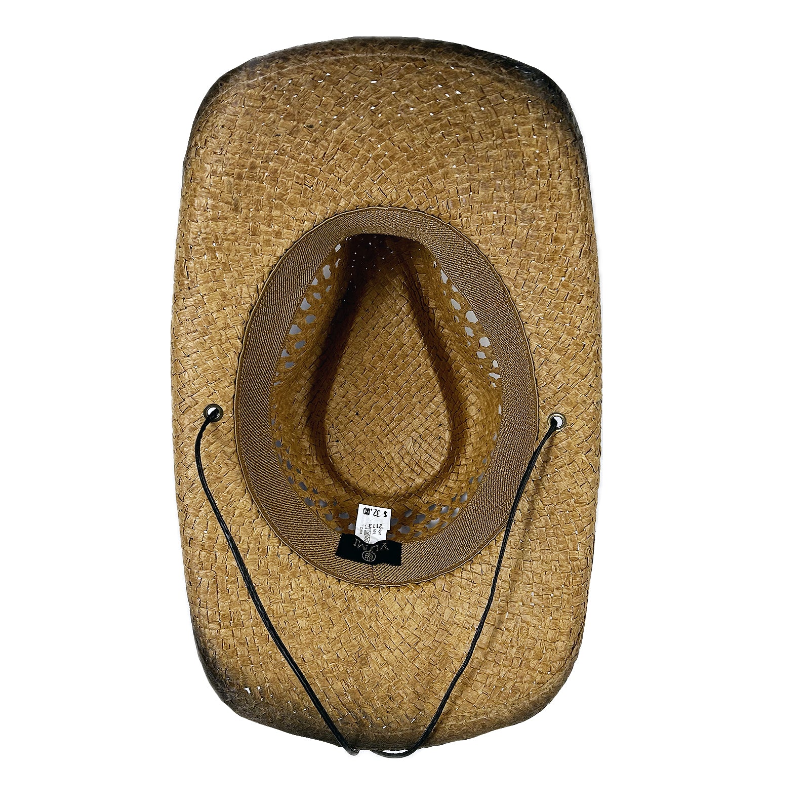 Raffia Straw 2-Tone Pinch Crease Western Hat