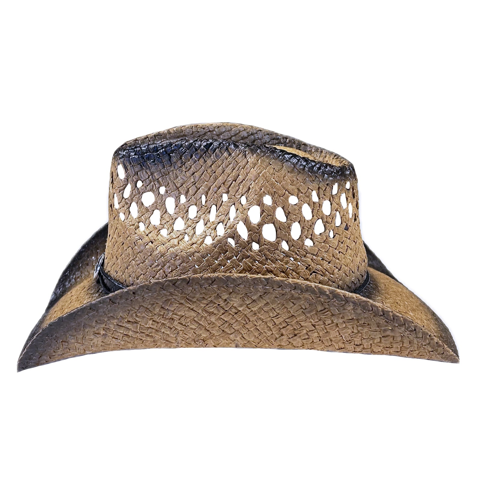 Raffia Straw 2-Tone Pinch Crease Western Hat