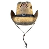 Raffia Straw 2-Tone Pinch Crease Western Hat