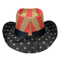 American Flag Raffia Straw Western Hat