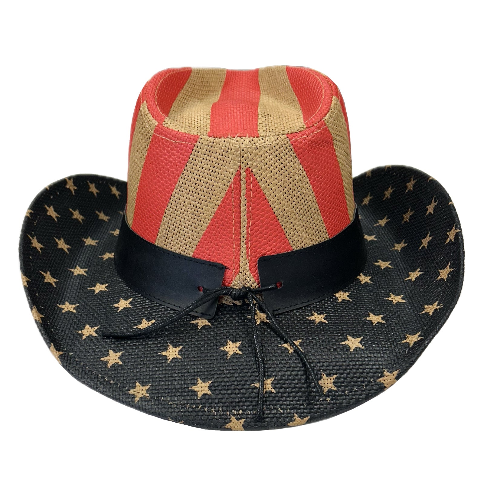 American Flag Raffia Straw Western Hat