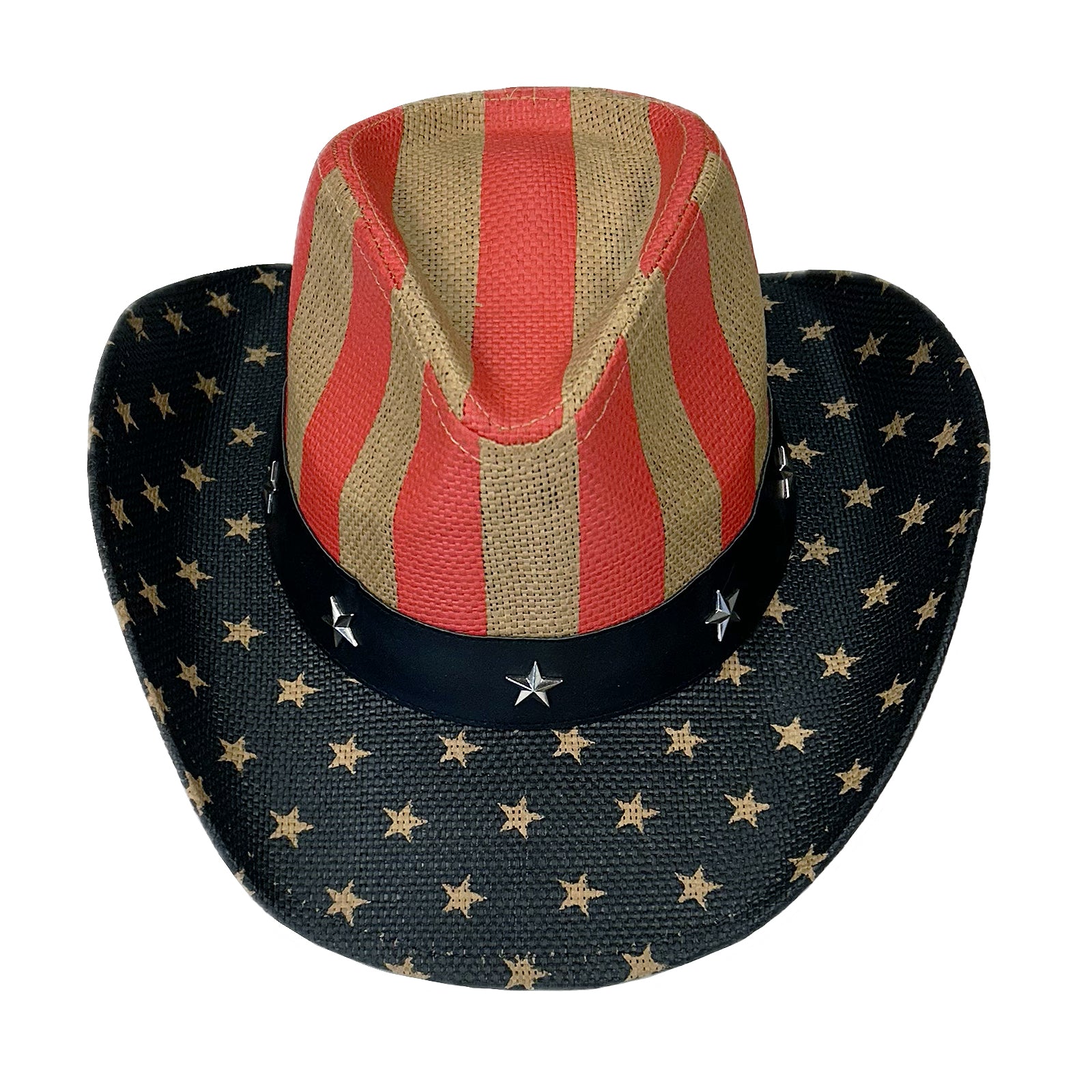 American Flag Raffia Straw Western Hat