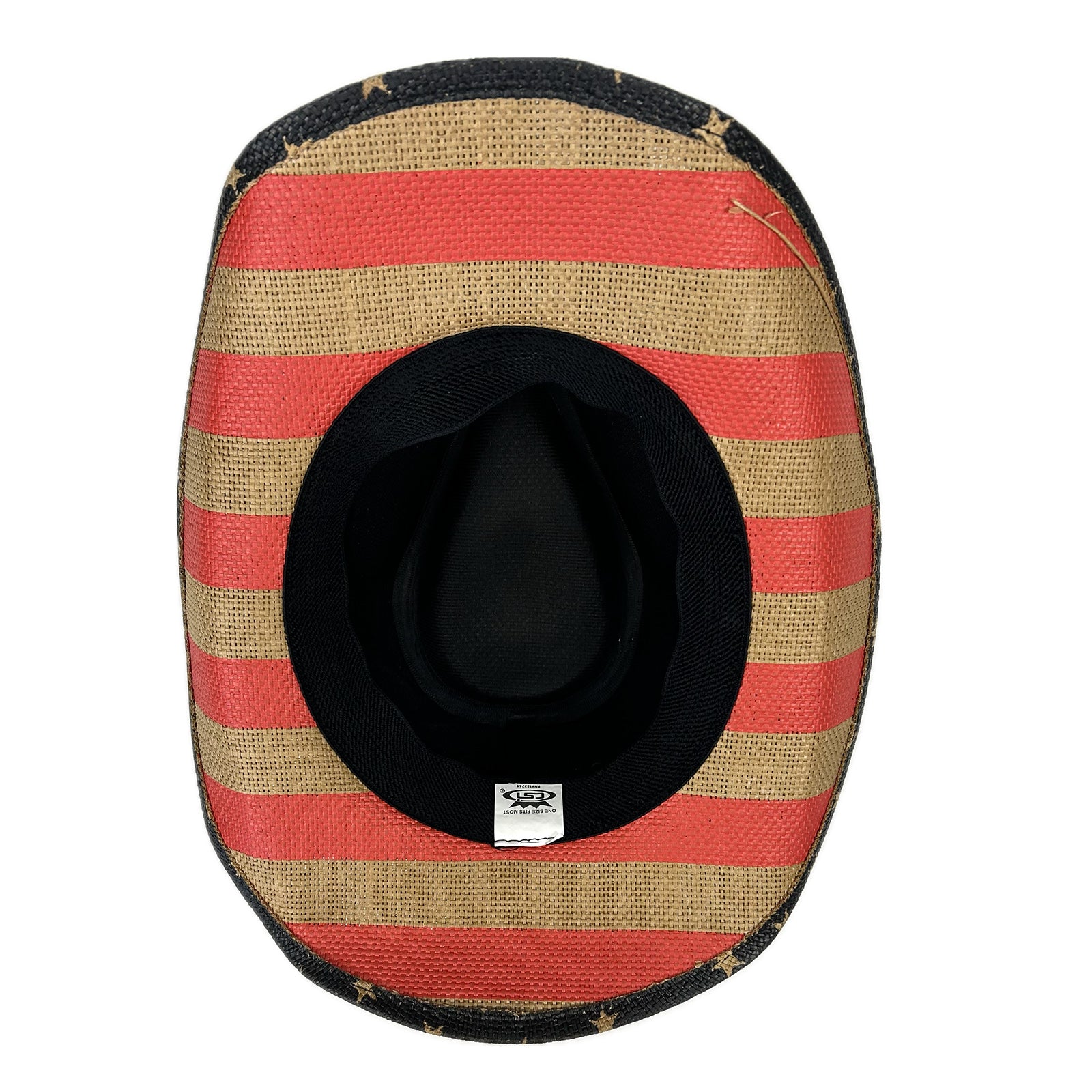 American Flag Raffia Straw Western Hat