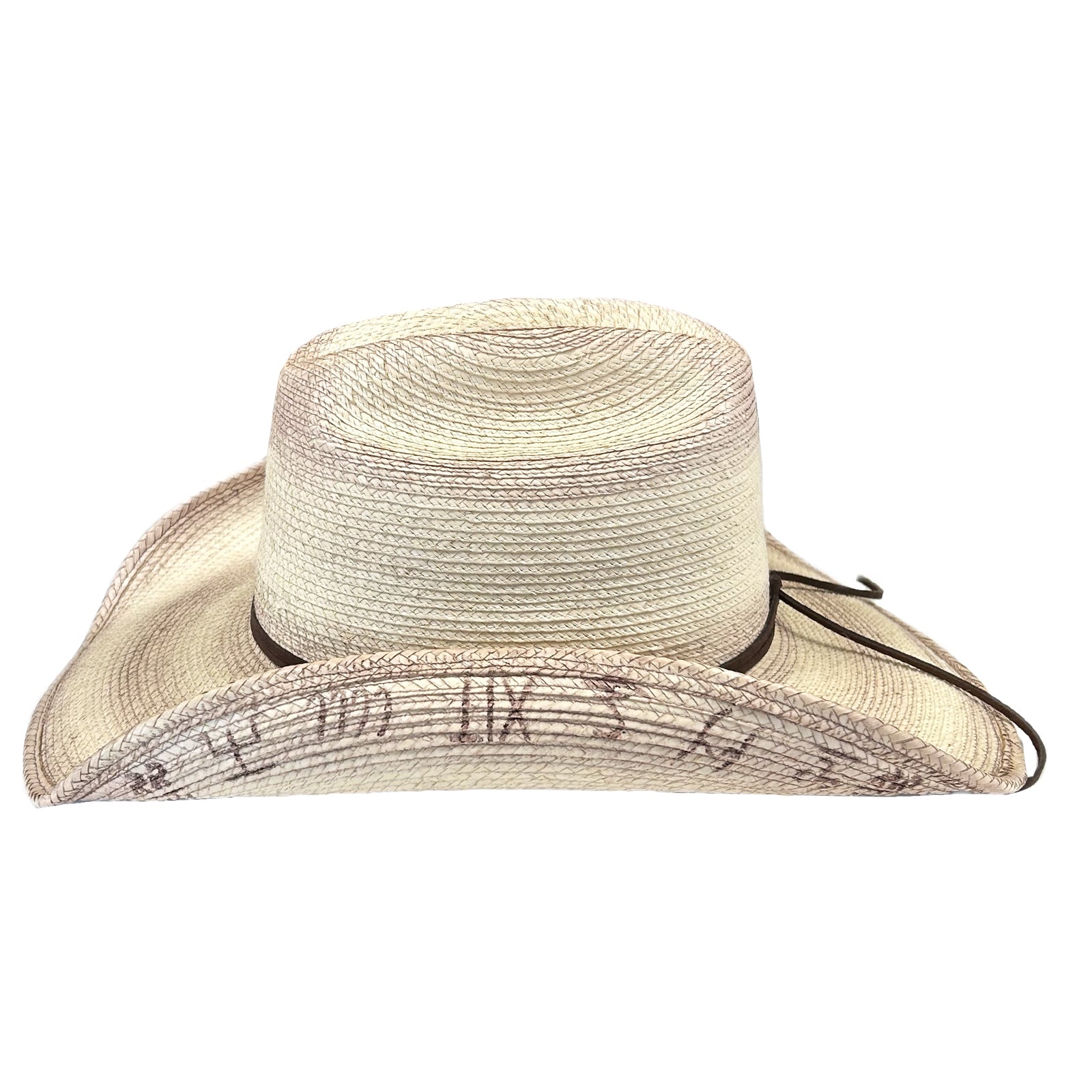 Palm Straw Cowboy Hat with Cattleman Brands