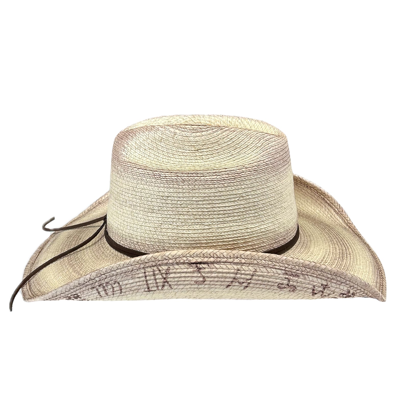 Palm Straw Cowboy Hat with Cattleman Brands