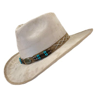 Suede Canyon Western Hat in Beige