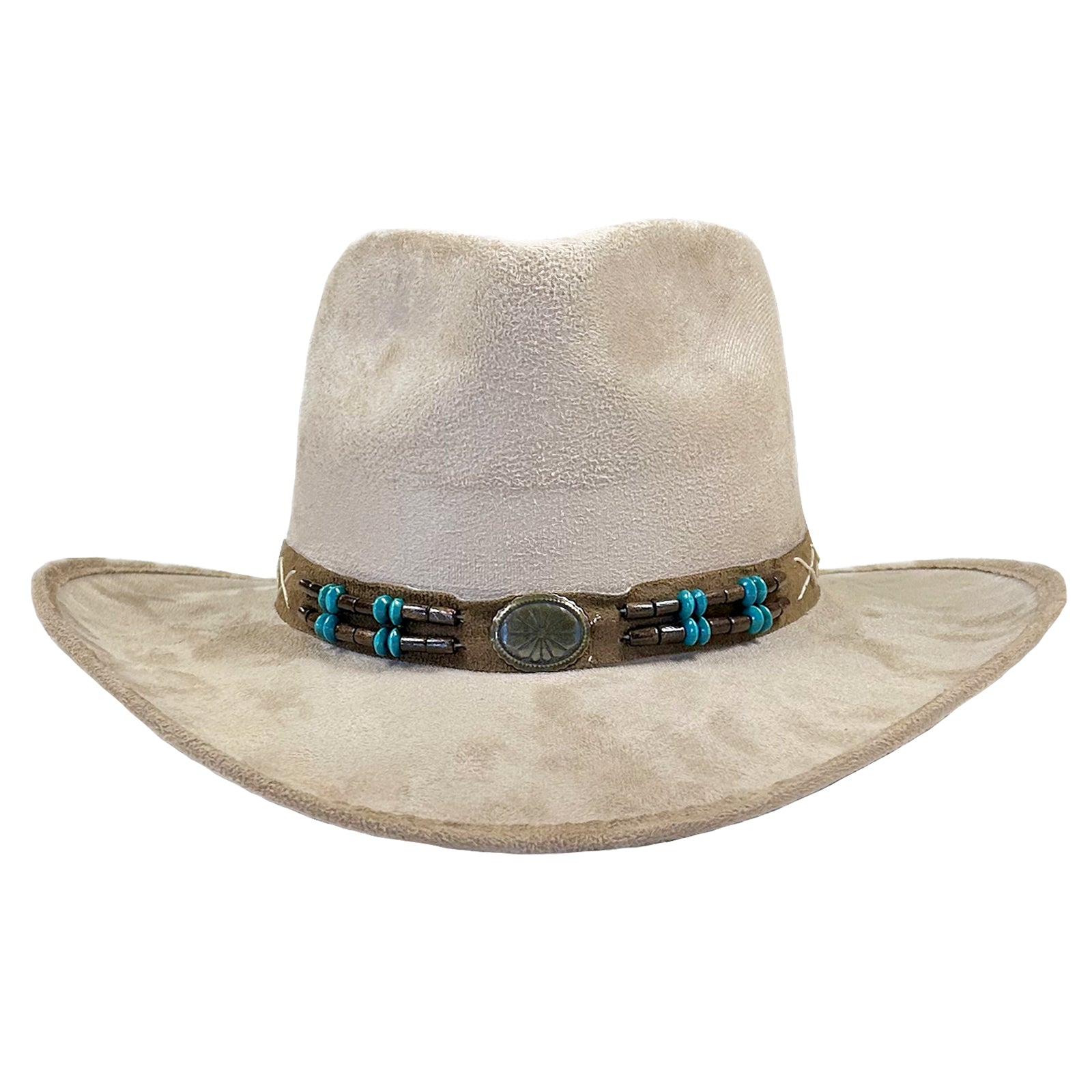Suede Canyon Western Hat in Beige