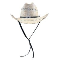 Premium Palm Straw Cattleman Cowboy Hat with Chin Cord