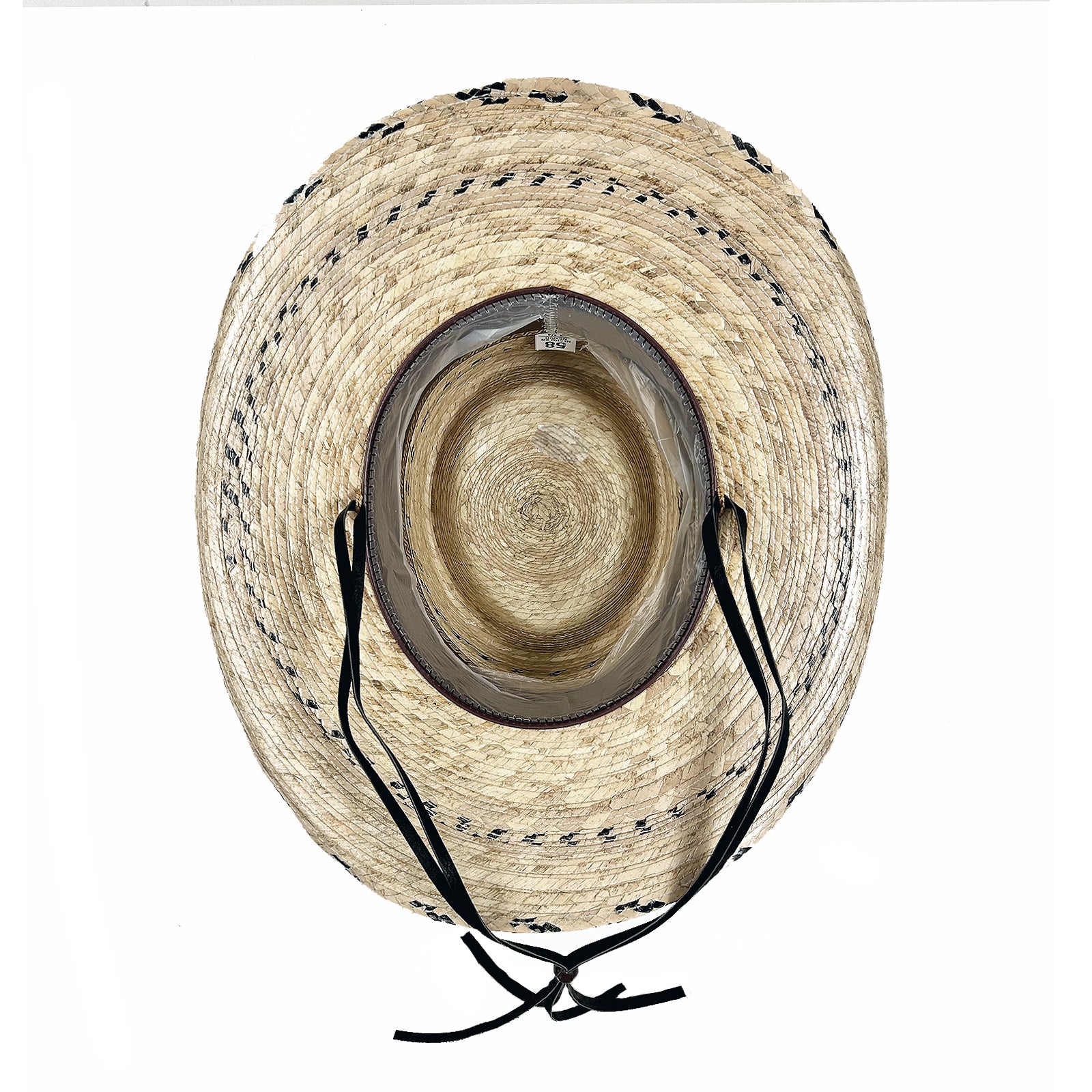 Premium Palm Straw Oval Crown Western Hat with Chin Cord