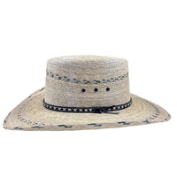 Premium Palm Straw Oval Crown Western Hat with Chin Cord