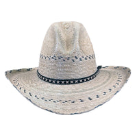 Premium Palm Straw Cowboy Hat with Gus Stripe