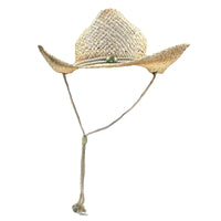 Raffia Full Vent Distressed Brown Band Straw Western Hat