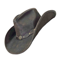 Brown Leather Western Hat with Studded Concho Hatband