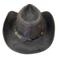 Brown Leather Western Hat with Studded Concho Hatband