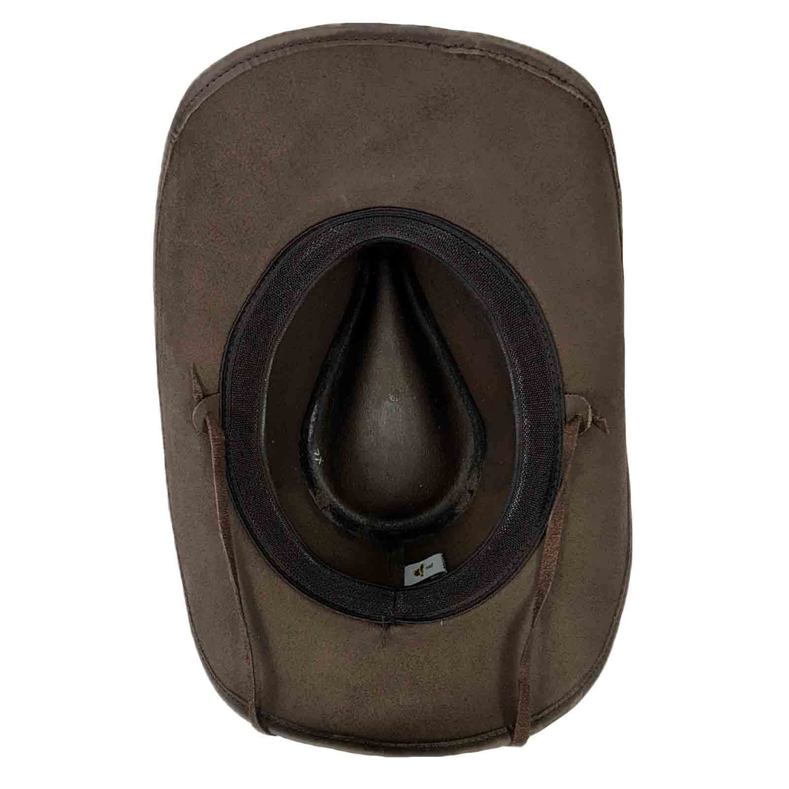 Brown Leather Western Hat with Studded Concho Hatband