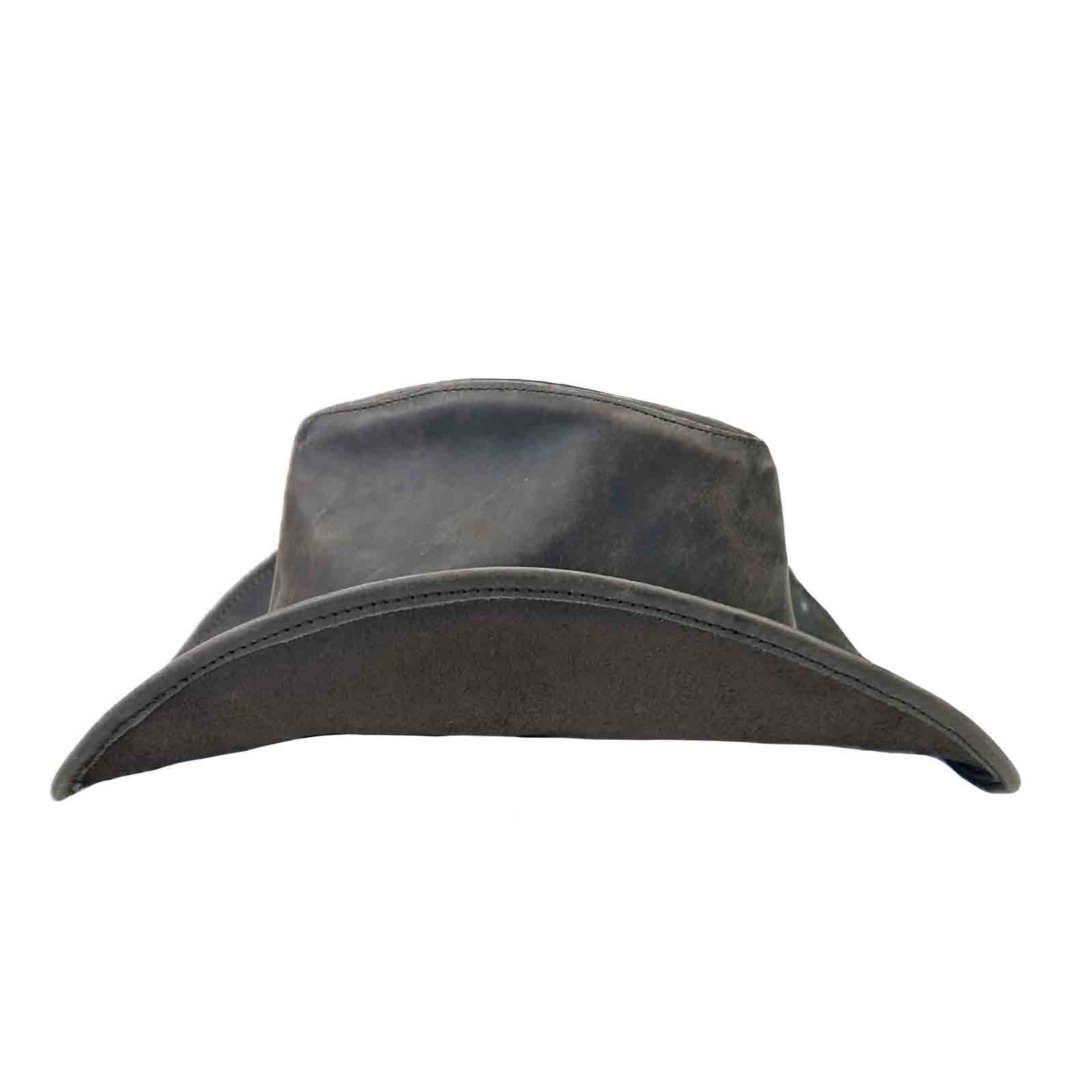 Brown Leather Western Hat with Studded Concho Hatband