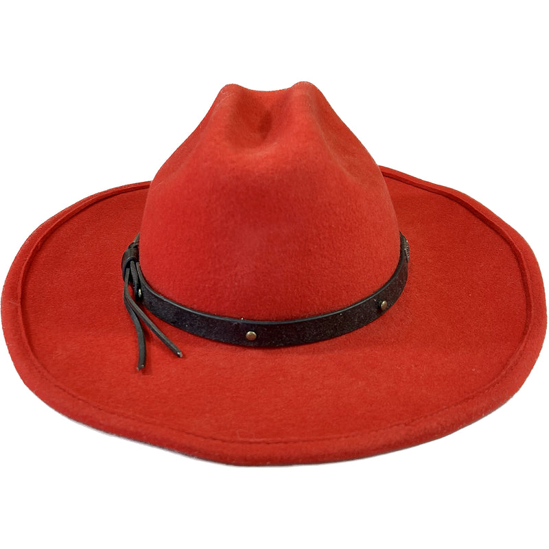Kid's Red Soft 100% Wool Felt Western Hat