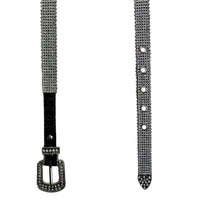 Rhinestone Ostrich Genuine Leather Western Belt