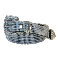 Tapered Rhinestone Genuine Leather Western Belt