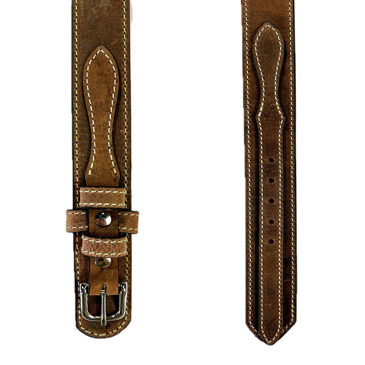 Single Stitch Ranger Tan Genuine Leather Western Belt