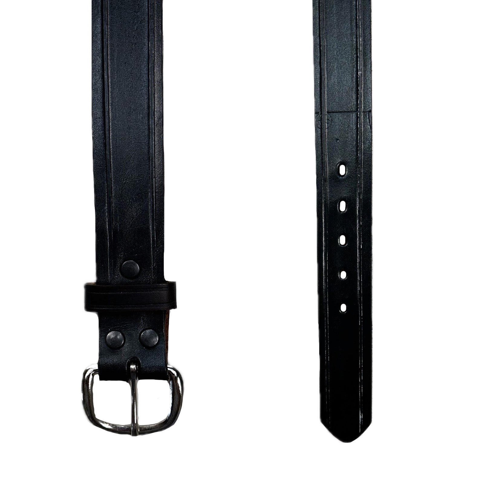 Classic Genuine Black Leather Western Belt