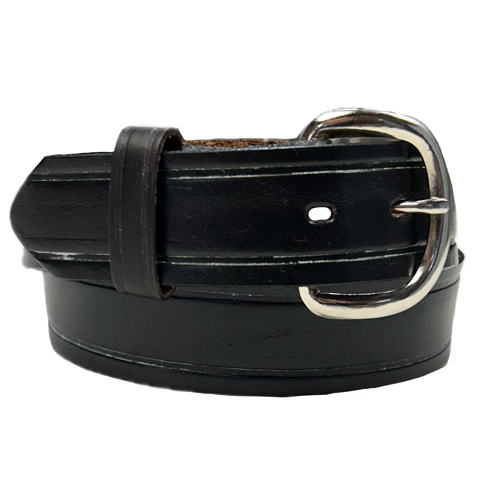 Classic Genuine Black Leather Western Belt