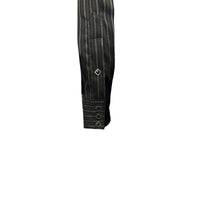 Men's Black & Red Rayon Stripe Western Shirt