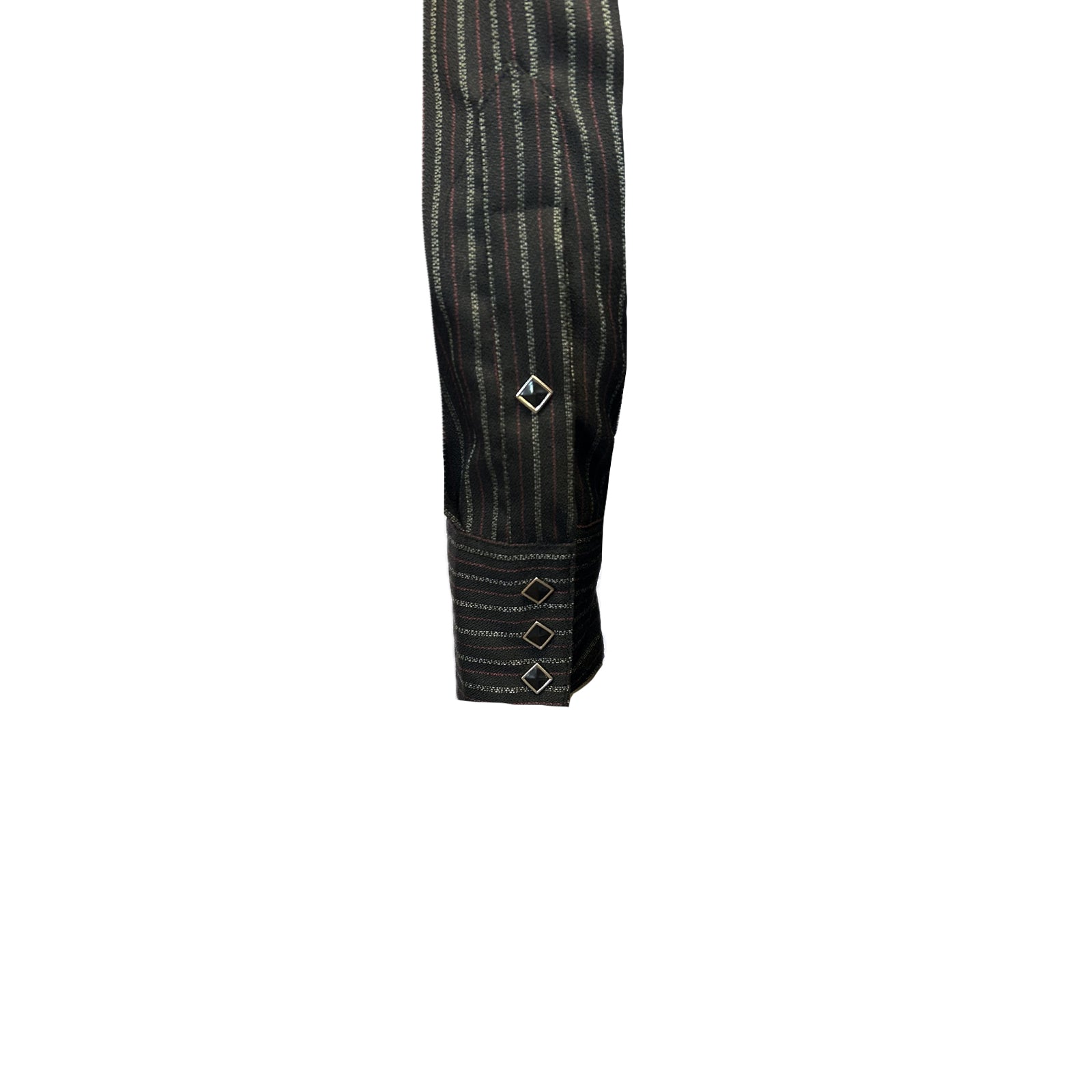 Men's Black & Red Rayon Stripe Western Shirt