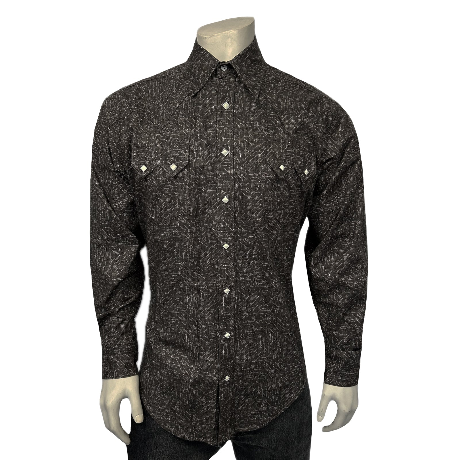 Men's Greige Follow Your Arrow Print Western Shirt