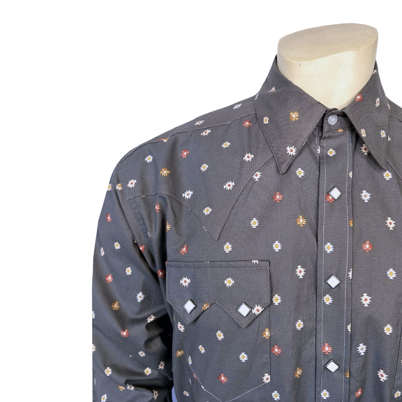 Men's Greige Native Print Western Shirt