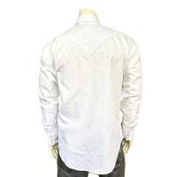 Men's Slim Fit White Cotton Blend Western Shirt