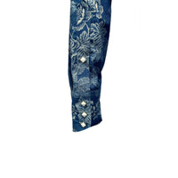 Men's Long Sleeve Navy Floral Print Western Shirt