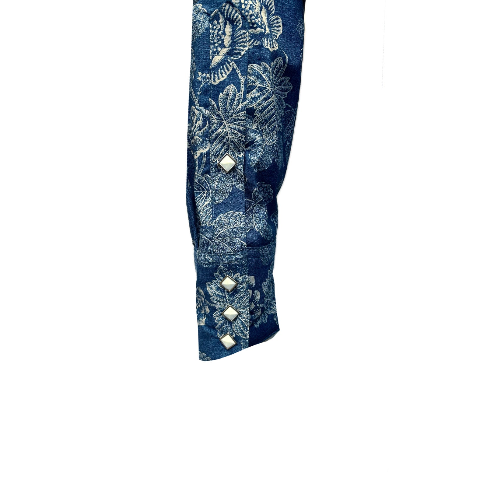 Men's Long Sleeve Navy Floral Print Western Shirt