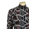 Men's Premium Flannel Jacquard Western Shirt in Black & Brown