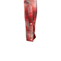 Men's Plush Flannel Red & Grey Plaid Western Shirt