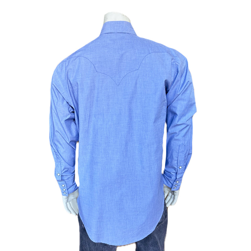 Men's Classic Indigo Cotton Blend Western Dress Shirt