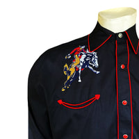 Men’s Rockmount Vintage Black Bronc Embroidered Western Shirt