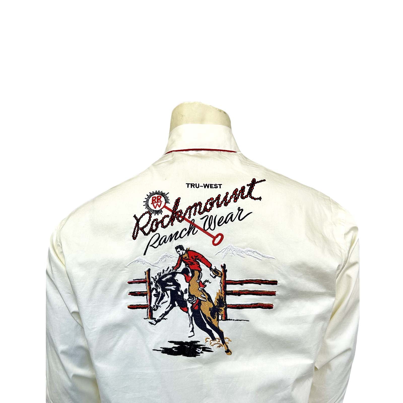 Men’s Rockmount Vintage Ivory Bronc Embroidered Western Shirt