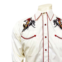 Men’s Rockmount Vintage Ivory Bronc Embroidered Western Shirt