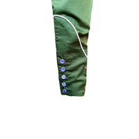 Men’s Vintage Green Steer Skull & Arrow Chain Stitch Embroidered Western Shirt