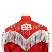 Men's Vintage Red Fringe Embroidered Western Shirt